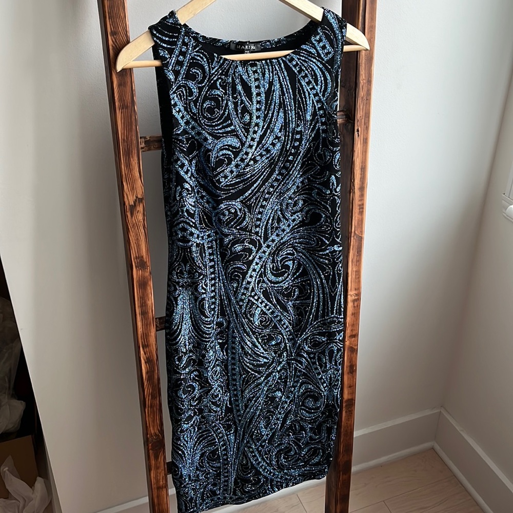 MARINA sparkly blue dress